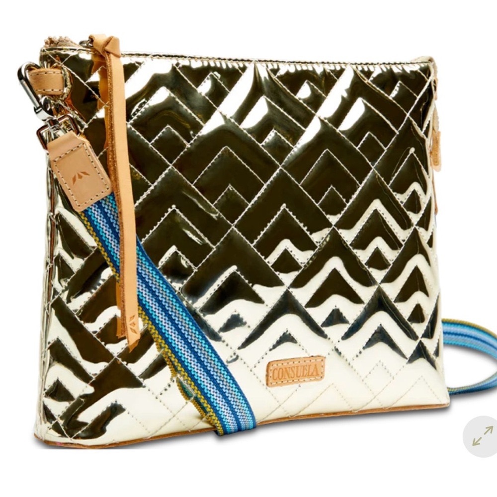 Consuela Evadney Downtown Gold Quilted Crossbody Bag
